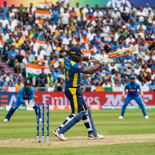 Cricket action shot